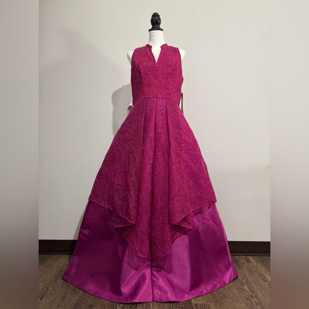 NWT KAY UNGER MAGENTA LONG DRESS SZ 10